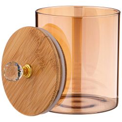 ЕМКОСТЬ ДЛЯ СЫПУЧИХ ПРОДУКТОВ AGNESS "AMBER" 600 МЛ ДИАМЕТР=9,5 СМ. ВЫСОТА=11 СМ ЦВЕТ:ЯНТАРНЫЙ