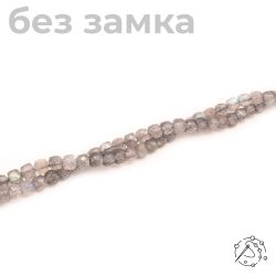 Нить бусин куб с огранкой лабрадор 4 мм