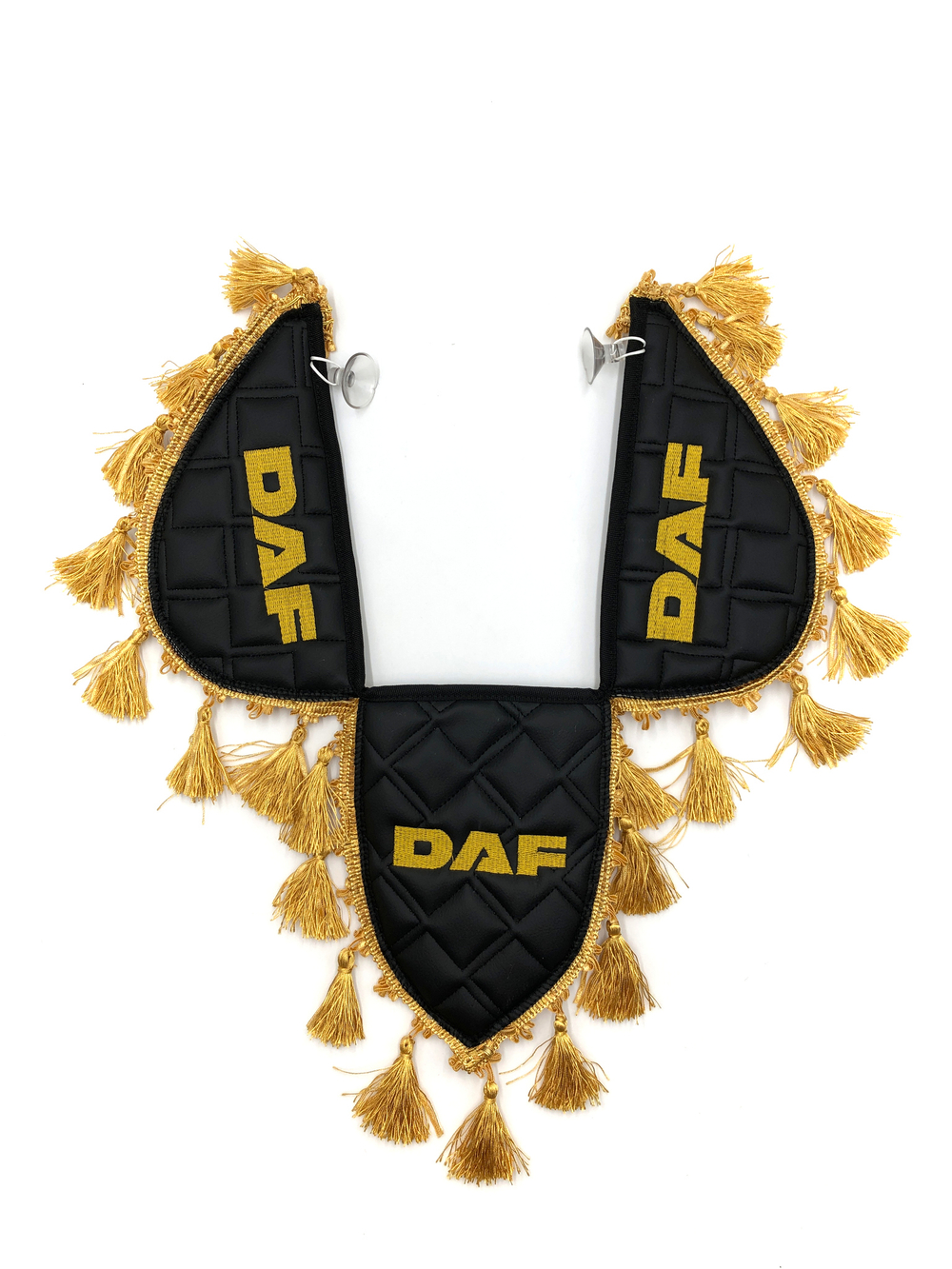 Вымпел тройной DAF (экокожа, черный с золотыми кисточками)
