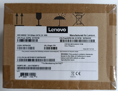 Жесткий диск HDD 500 Gb SATA 6Gb/s IBM <81Y9727/81Y9726> 2.5" 7200rpm