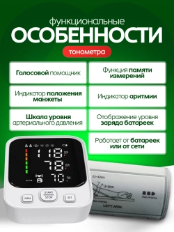 Измеритель артериального давления и пульса автоматический AXD 814