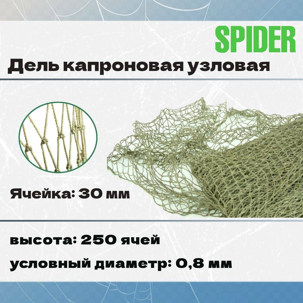Дель капроновая уз. термофиксированная 24 мм, 210den /12,250