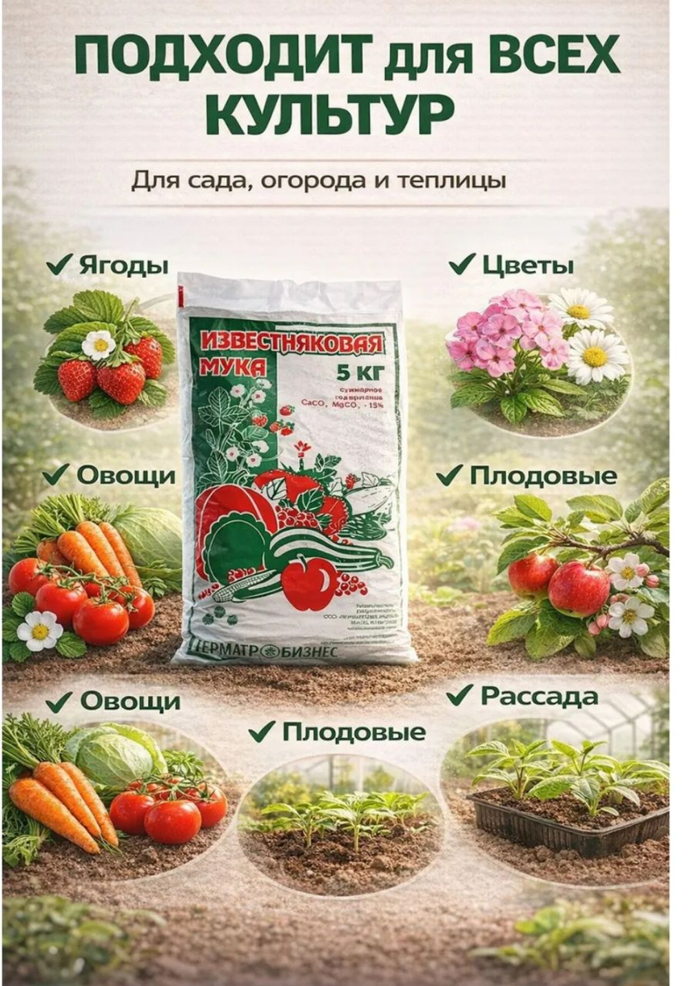 Удобрение Мука известняковая, 5 кг