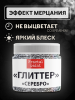 Блестки глиттер для творчества «Серебро»