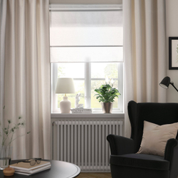 IKEA LENDA  (ИКЕА ЛЕНДА)  -  Штора с подхватом, 2 шт. - кремовый/на люверсах 140х250 см