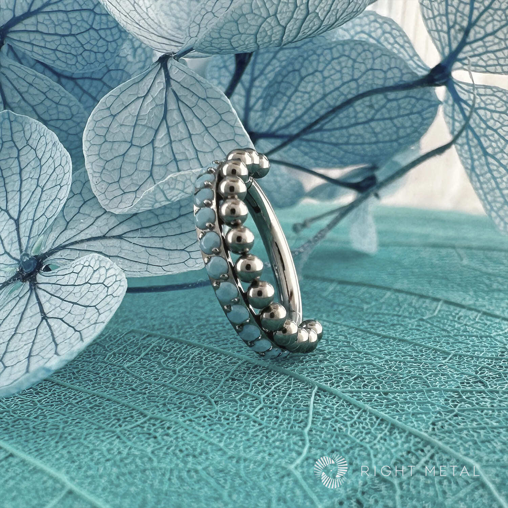 Кликер Delia Turquoise CZ 1.2мм