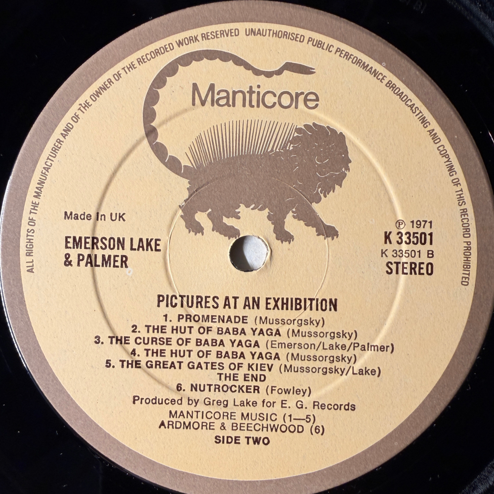 Emerson, Lake & Palmer, Mussorgsky ‎– Pictures At An Exhibition (Англия)