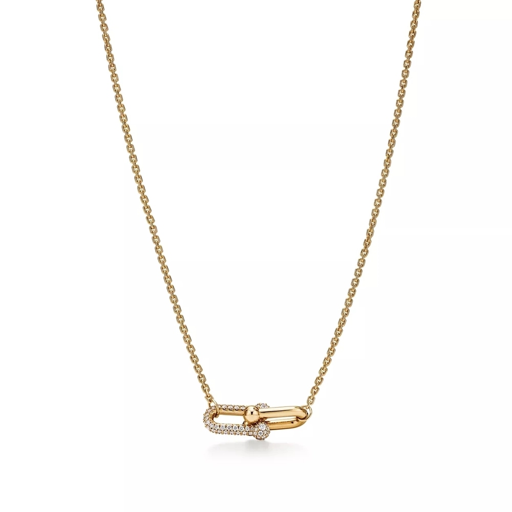 Подвеска из жёлтого золота 18k с бриллиантами, Tiffany 💎Hard Wear Double link