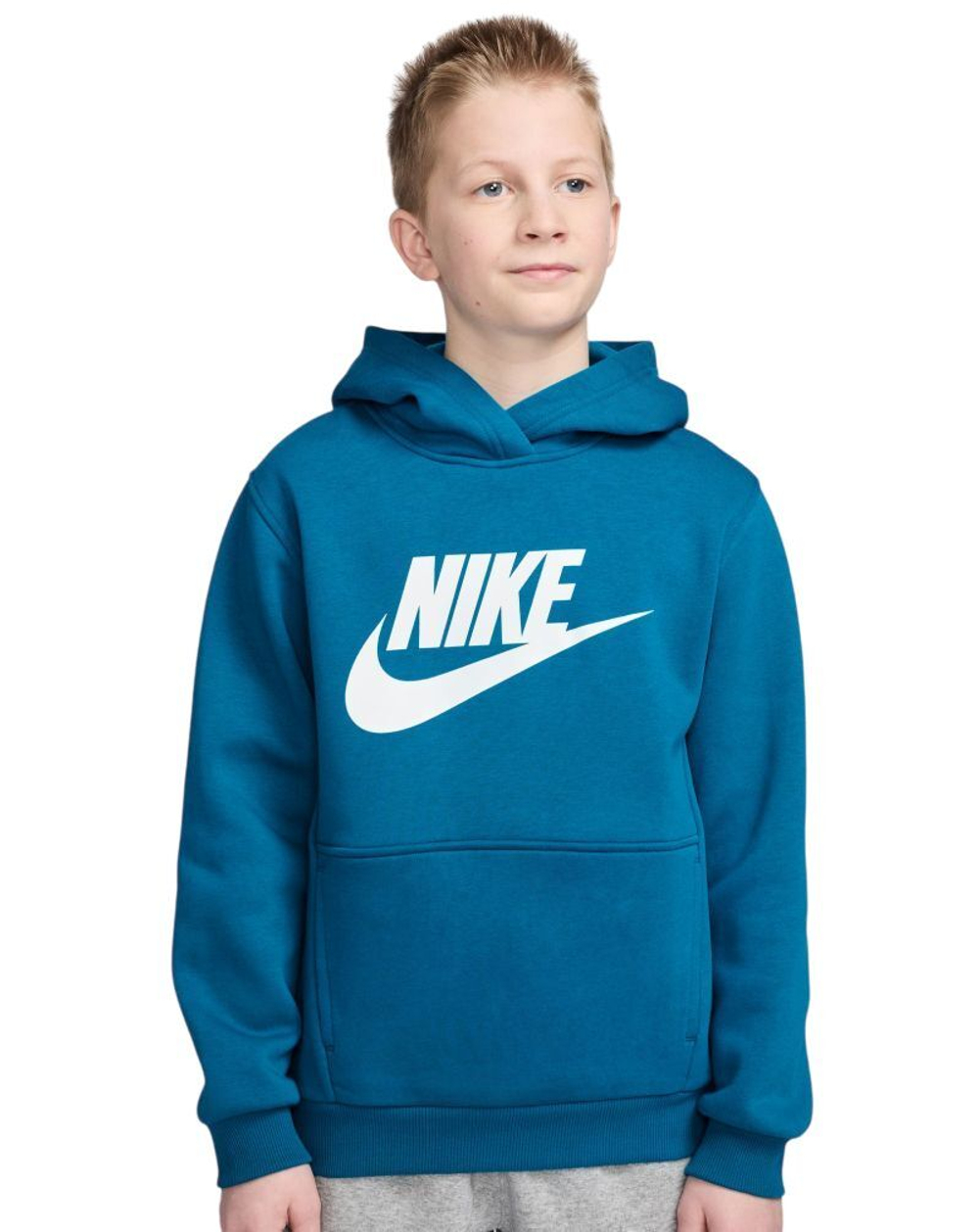 Кофта для мальчика теннисная Nike Kids Sportswear Club Fleece - green abyss/white