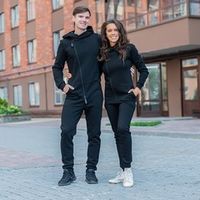 Комбинезон женский с клапаном и капюшоном "Уголь" утепленный