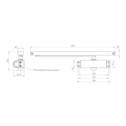 Доводчик дверной AJAX DCTR40-100 slide BL черный /57967/