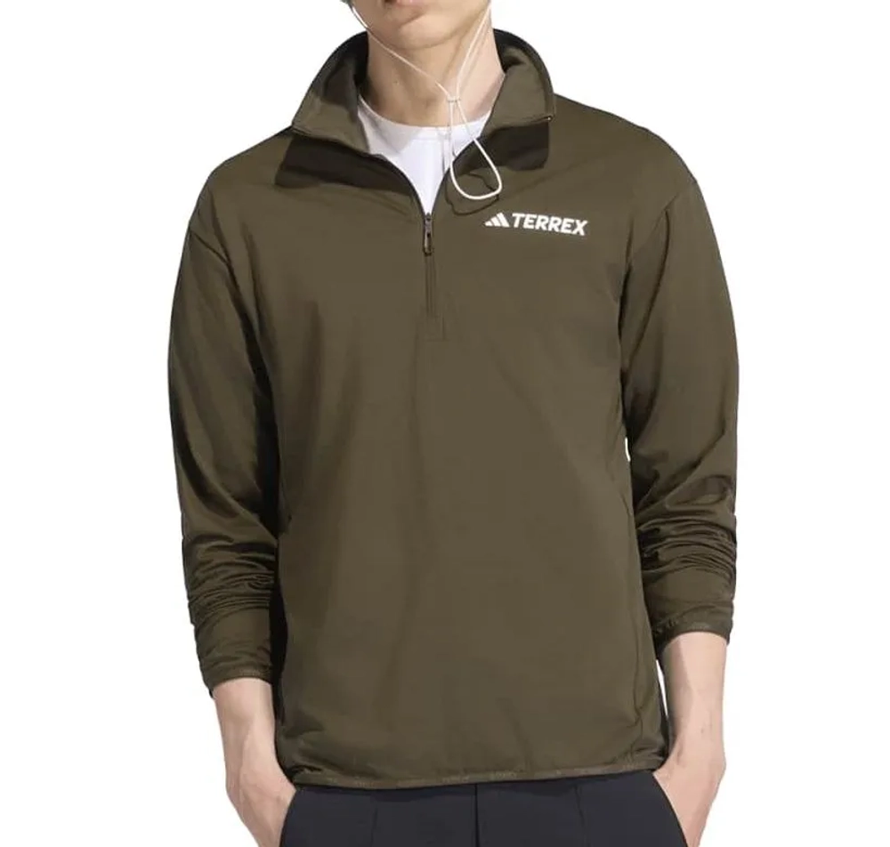 Мужская теннисная кофта Adidas Terrex Multi Climawarm Half Zip Tech - brown oxide