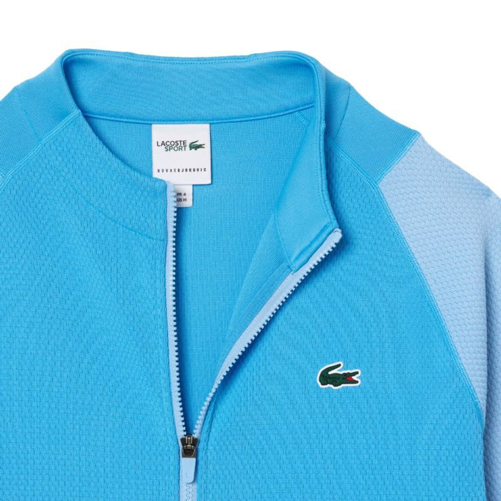 Мужская теннисная кофта Lacoste Tennis x Novak Djokovic Jacquard - небесный