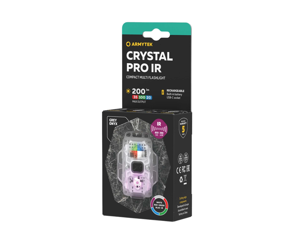 Мультифонарь светодиодный Armytek Crystal Pro IR, 200  лм, серый