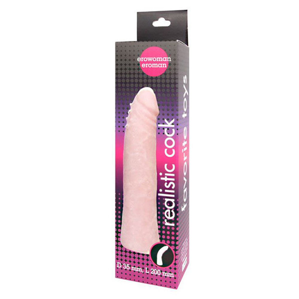 Телесный гнущийся фаллоимитатор 20см Bior Toys Erowoman-Eroman Realistic Cock EE-10042