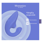 Голубой вибратор 13,9см с вакуумным стимулятором Womanizer Blend Vibrant Blue WZBD1SG9