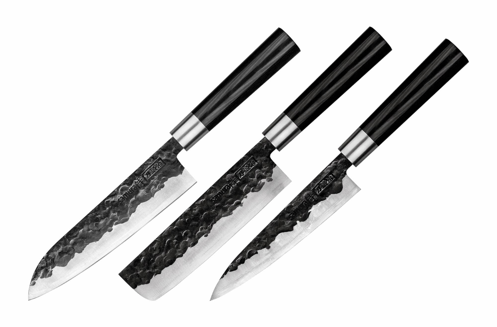 Набор ножей 3шт, гвоздичное масло и салфетка Samura Blacksmith