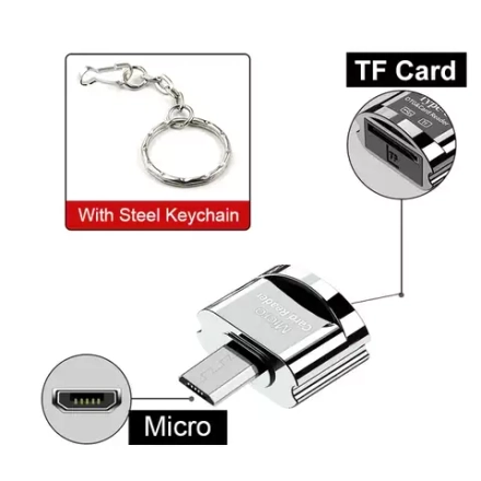 Картридер OTG MicroUSB--MicroSD метеллический