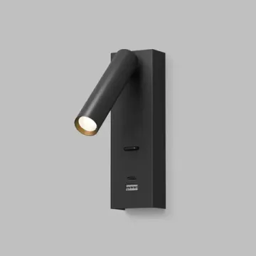 Бра с портами USB-A и USB-C LED 3W 3000К DK5090-BK чёрный Chargelux Denkirs