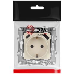 Розетка ЭРА Серия 12 12-4108-02 2P+E 16A-250В со шторками с USB type-A+C 5В-3А слоновая кость | Эра 12