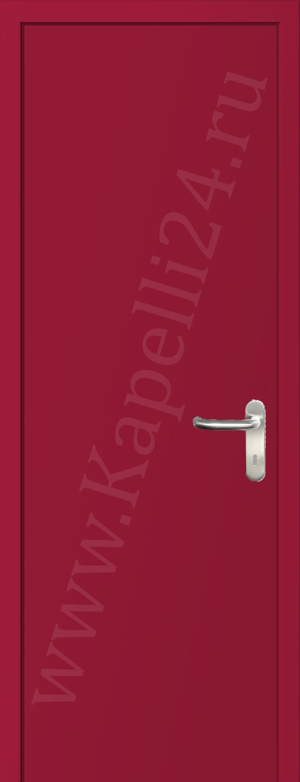 Дверь влагостойкая пластиковая KAPELLI multicolor ДГ RAL 3027 Малиновый + коробка
