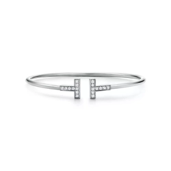 Браслет из белого золота с бриллиантами, Tiffany 💠 T - wire collection