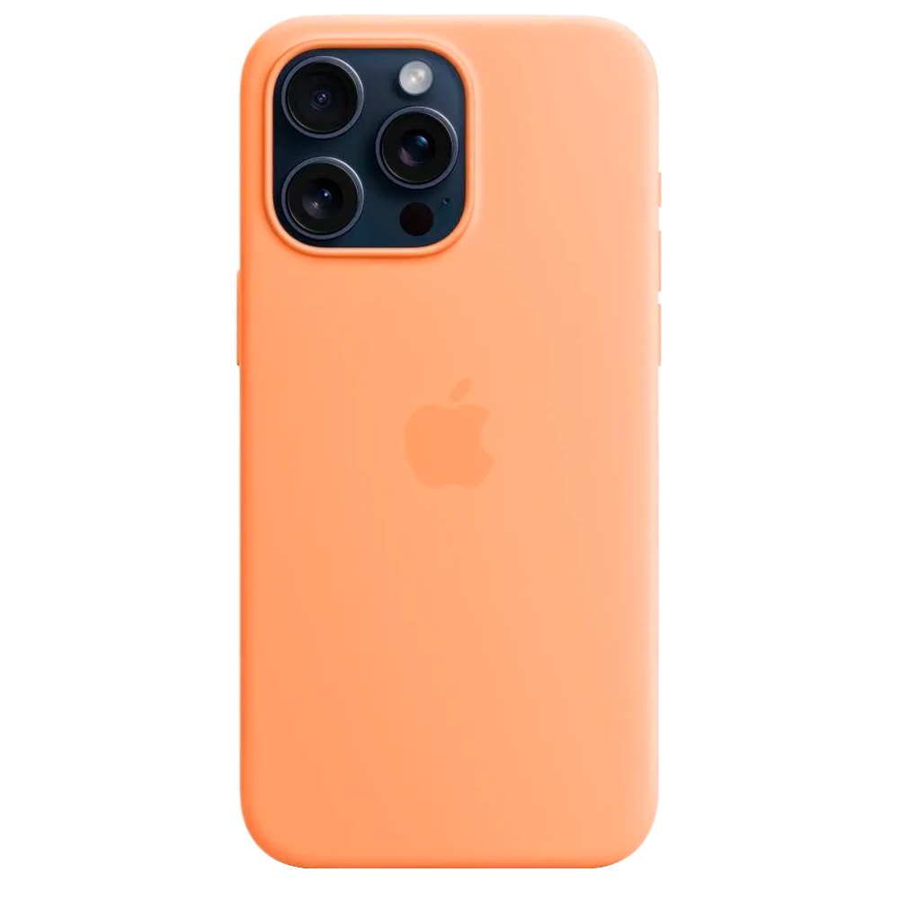 Силиконовый чехол с поддержкой MagSafe Apple Silicone Case для iPhone 15 Pro Max, Orange Sorbet (Апельсиновый сорбет)