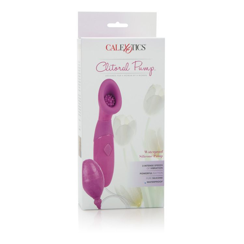 Розовая помпа для клитора с вибрацией Waterproof Silicone Clitoral Pumps (Цвет: розовый)
