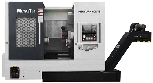 Токарный станок ЧПУ с наклонной станиной и противошпинделем MetalTec NeoTurn 60DYS (Fanuc)