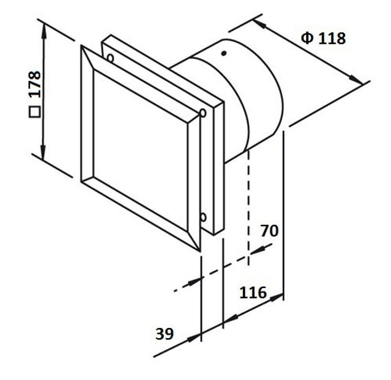 Накладной вентилятор Helios MiniVent M1/120 P (Таймер, Датчик движения)