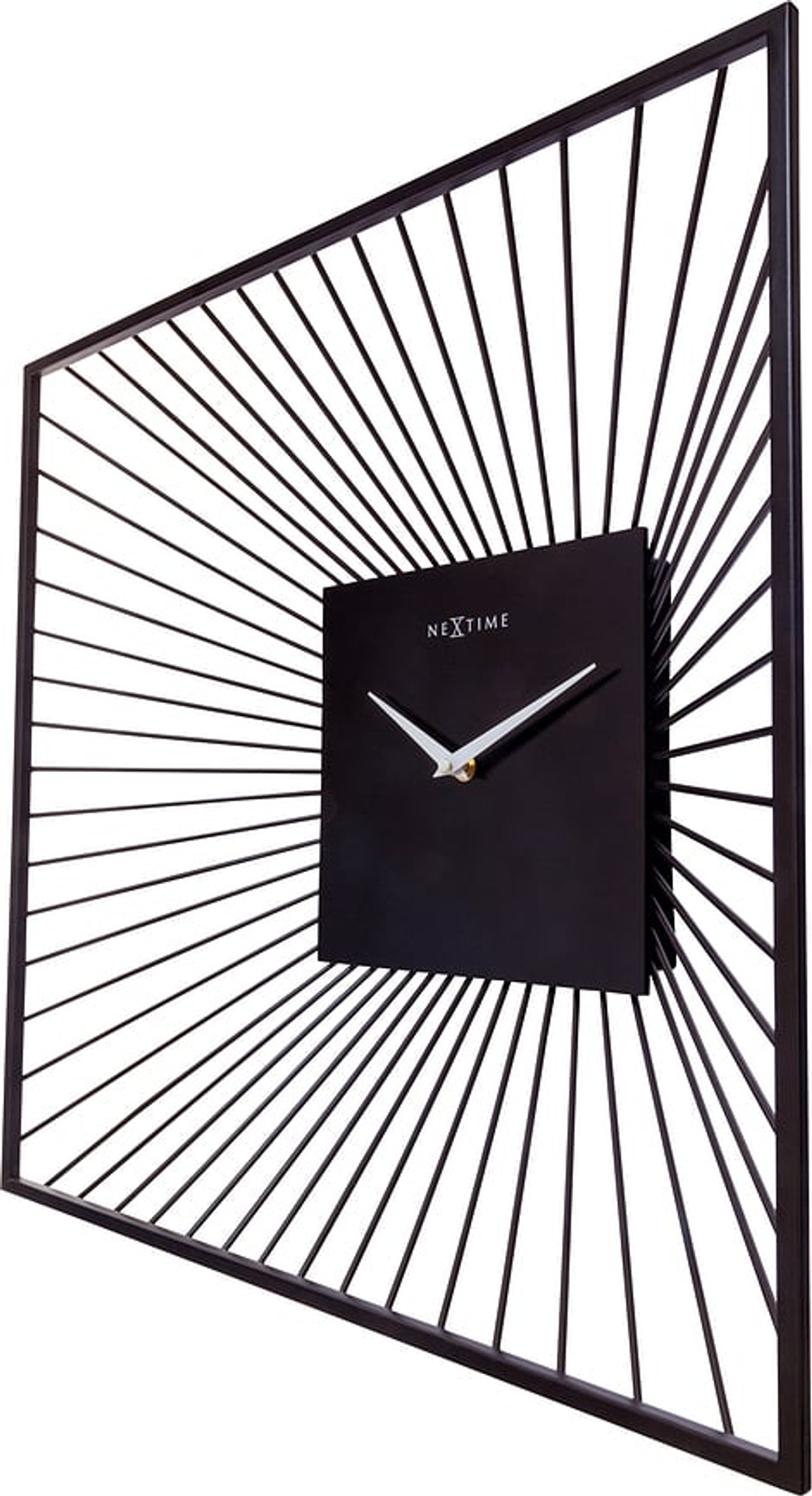 Настенные часы NeXtime Vasco Square, металл, 45 см, чёрные