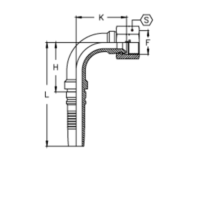 Фитинг DN 32 JIC (Г) 1.5/8 (90) Interlock