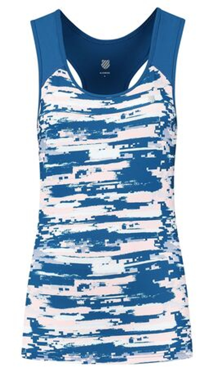 Женский топ теннисный K-Swiss Tac Hypercourt Stripe Tank - print/classic blue