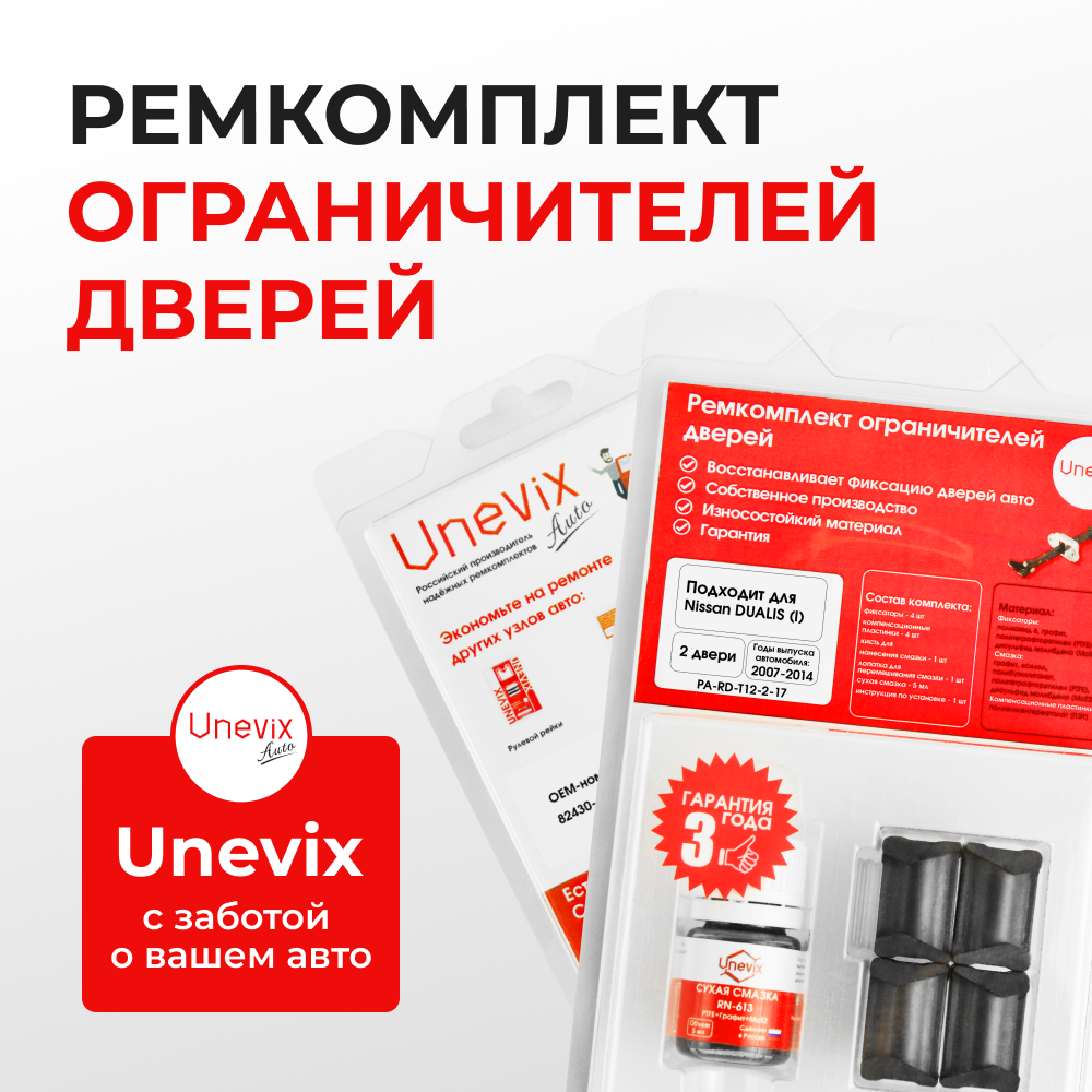 Ремкомплект ограничителей дверей Nissan DUALIS (I) J10 (2 двери, тип 12) 2007-2014