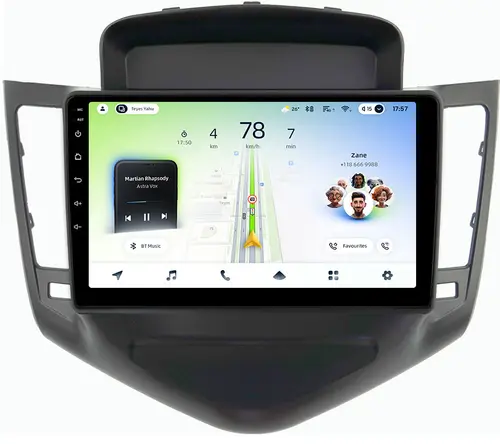 Магнитола для Chevrolet Cruze 1 2009-2012 (рамка черная) - Teyes CC4L монитор 9" IPS, Android 14, Быстрая, Snapdragon 662, CarPlay, 4G SIM-слот