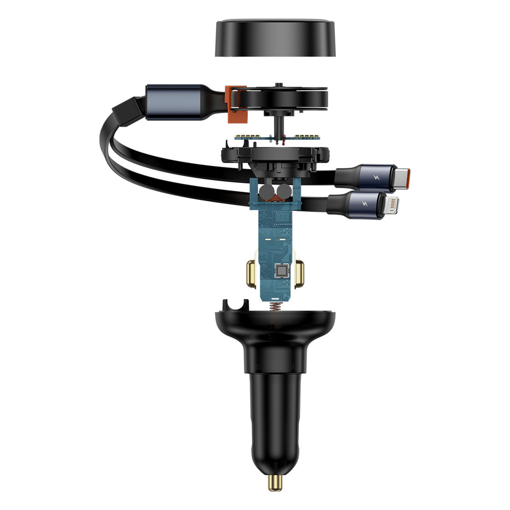 Автомобильная зарядка Baseus Enjoyment Pro C+Retractable C&L Cable 60W