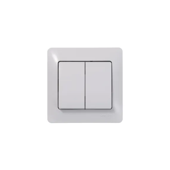 Выключатель двухклавишный Systeme Electric Glossa Белый GSL000151