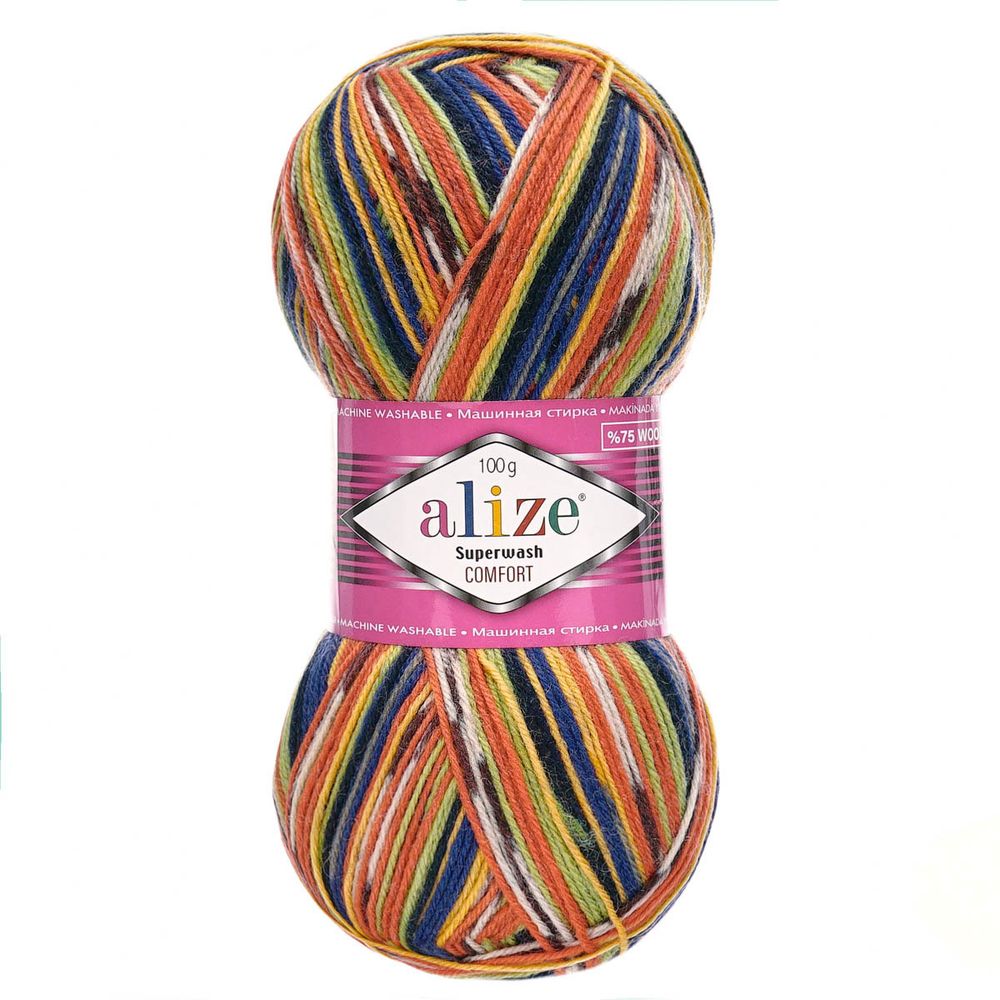 Пряжа Alize (Ализе) Superwash Comfort Socks / уп.5 мот. по 100 г, 420м, 2701 секционный A