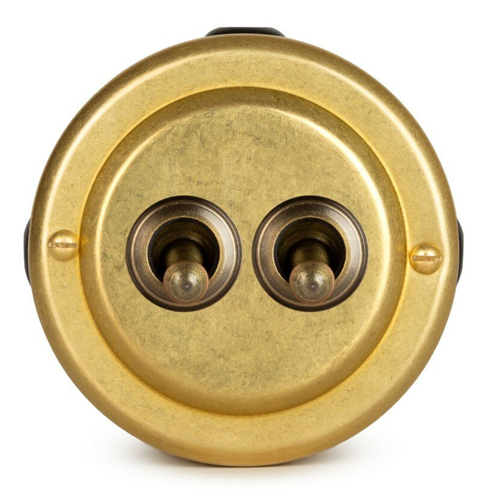 Переключатель (проходной) ретро тумблерый 2 кл. "GOLD" VINTAGE-BRASS 30402-6 / 2 группы света, проходной