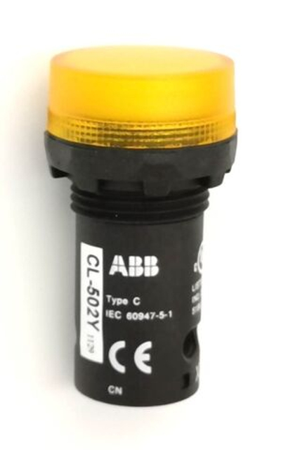 Лампа со встроенным светодиодом цвет желтый ABB CL-502Y, 24В AC/DC  1SFA619402R5023