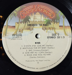 Винтажная виниловая пластинка LP Kiss Dressed To Kill (Japan 1976) (No Obi) Getaway