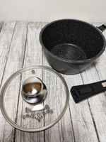 Ковш 1,7л АП ГРАНИТ black стекл кр съем ручка Induction