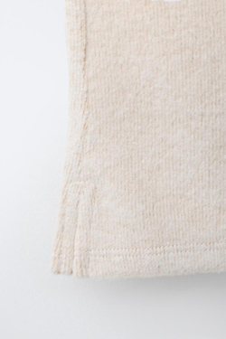 ZARA ТРИКОТАЖНЫЕ БРЮКИ FLARE С БАНТАМИ SOFT TOUCH, ПЕСОЧНЫЙ МЕЛАНЖ