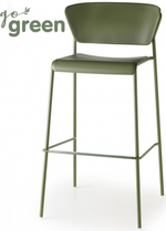Стул пластиковый полубарный Scab Design Lisa Technopolymer Go Green, оливковый