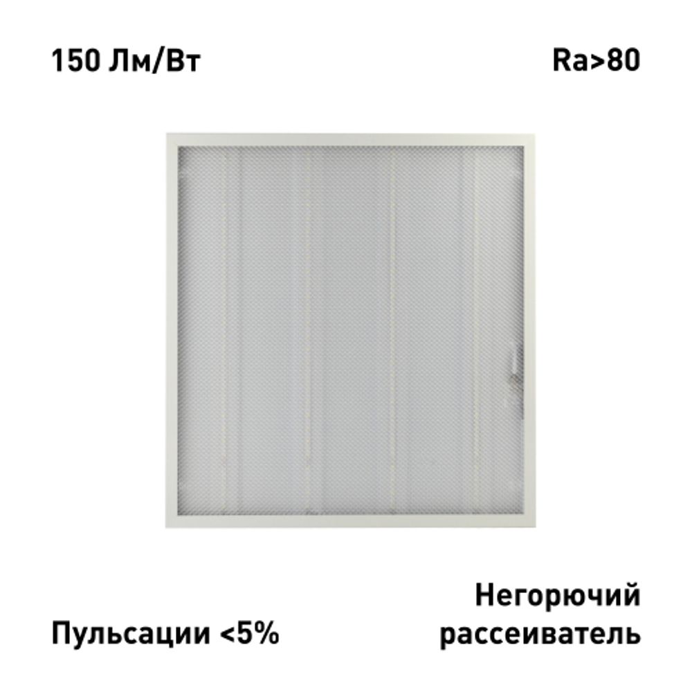 Светильник светодиодный ЭРА SPO-6-24-6K-P 24Вт 6500К 3600Лм 150Лм/Вт 595x595 призма | Светильники с внутренним драйвером