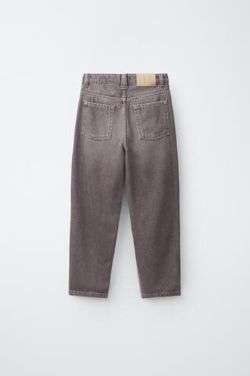 ZARA ДЖИНСЫ LOOSE С ЭФФЕКТОМ ПОТЕРТОСТИ, ВИННЫЙ