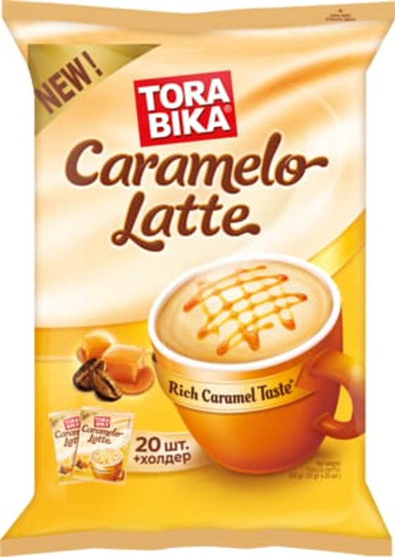 Коф. напиток  CARAMELO  LATTE    в пакетиках   "Tora Bika" 25г.1х20шт (12) пакет