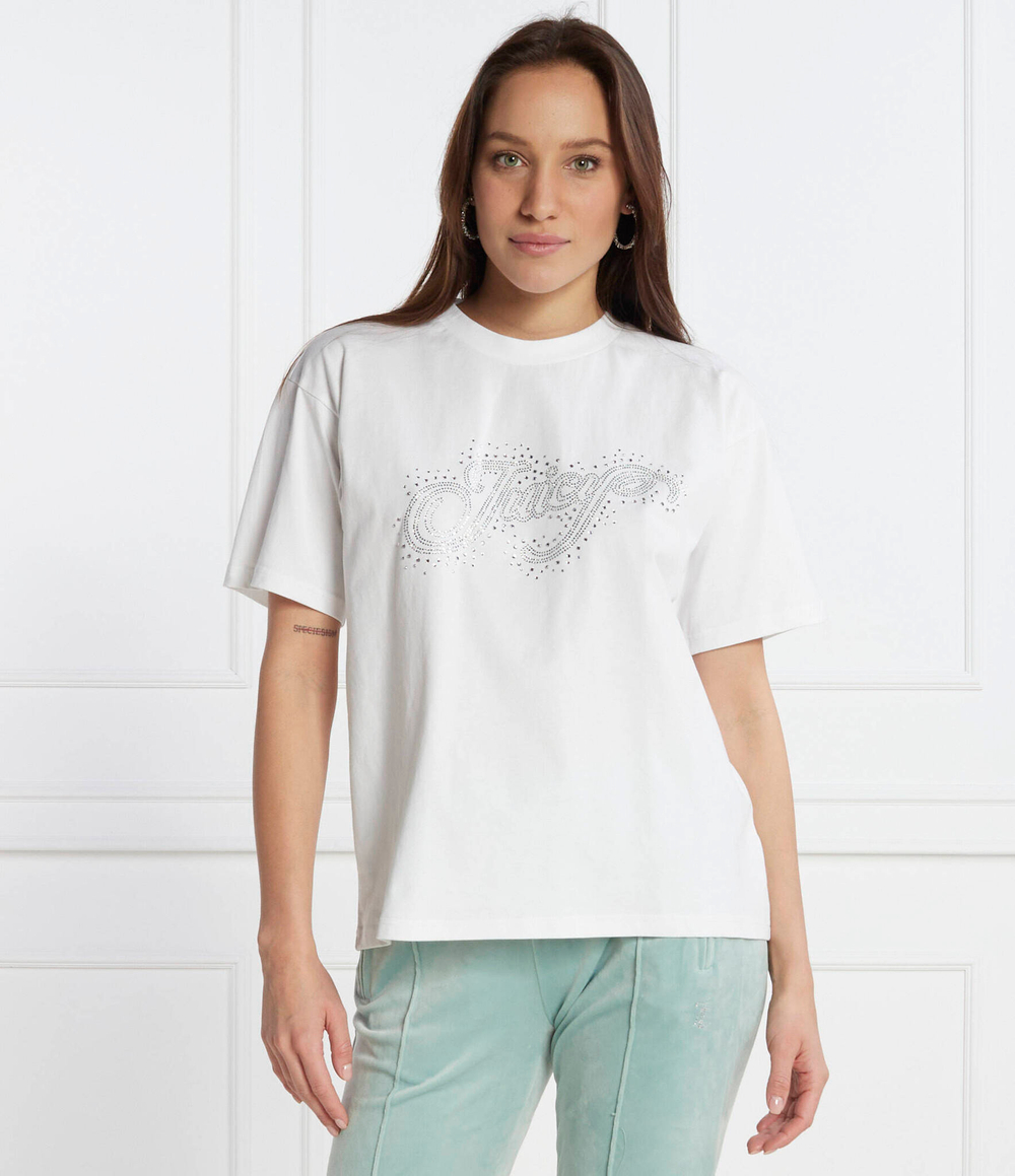 Футболка BOYFRIEND SCATTER DIAMANTE Juicy Couture - белый(JCWCT24334)