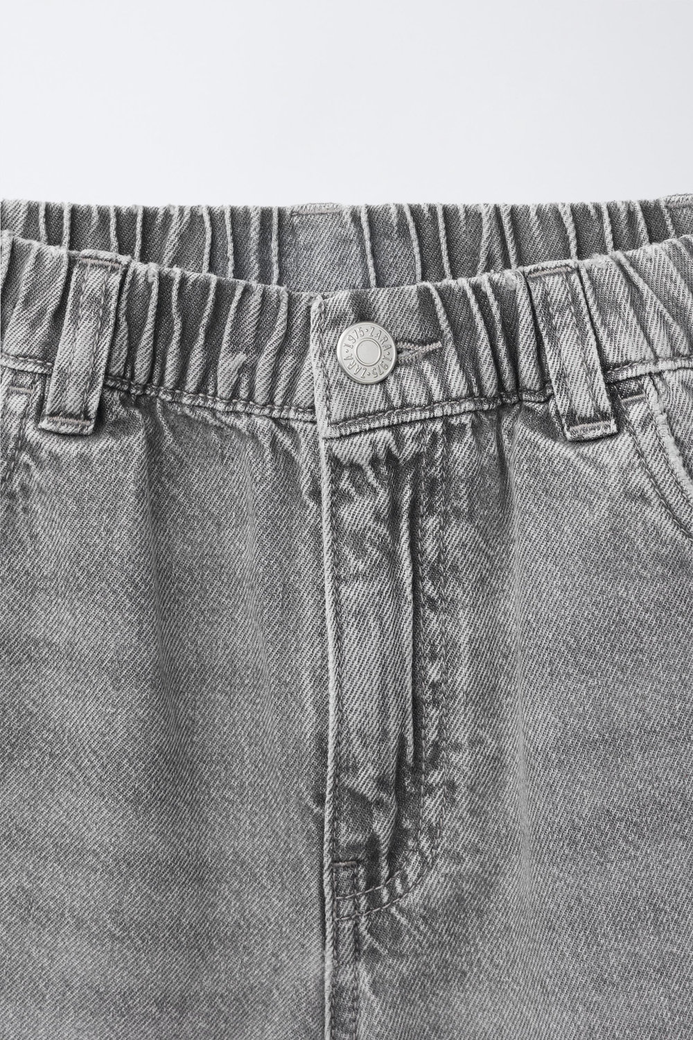 ZARA ДЖИНСОВЫЕ ШОРТЫ BAGGY, СЕРЫЙ