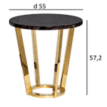 Стол журнальный Garda Decor Темный Император (Dark Emperador) d55х57,2 см